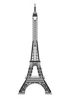 Pariser Eiffelturm einfache Zeichnung. flacher Stil vektor