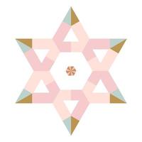 niedlicher Cartoon-Stern im flachen Stil isoliert auf weißem Hintergrund. geometrische Form, Logo, Symbol. vektor
