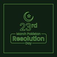 Neon Pakistan Resolution Day Post Vorlage vektor