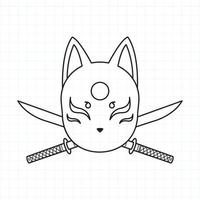 Malseite der japanischen Kitsune-Maske, Vektorillustration eps.10 vektor