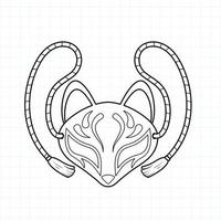 Malseite der japanischen Kitsune-Maske, Vektorillustration eps.10 vektor