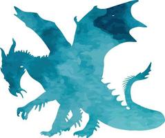 Drache wildes Tier Aquarellvektor vektor