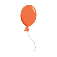 Vektor bunter Ballon im flachen Cartoon-Stil isoliert auf weißem Hintergrund. heliumroter glänzender ballon für geburtstagsfeier, partydekoration