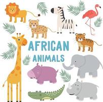 clipart tiere afrika satz von illustrationen savanne tiere charaktere für kinder vektor