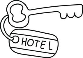 Hotelzimmerschlüssel im Doodle-Stil vektor