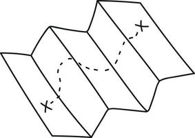 skatt väg karta i doodle stil vektor