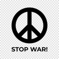 Friedenssymbol, stoppt den Krieg. Kriegssymbol stoppen. Vektor-Illustration