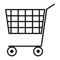 Einkaufswagen-Symbol isoliert auf weißem Hintergrund vektor