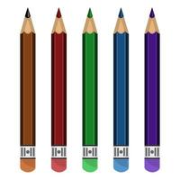 Set Farben Bleistifte Cartoon-Stil isoliert weißer Hintergrund vektor