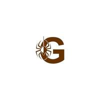 Buchstabe g mit Spinnensymbol-Logo-Design-Vorlage