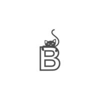 bokstaven b med svart katt ikon logotyp formgivningsmall vektor