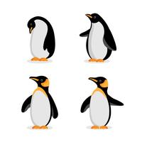 Söt baby pingvintecknad film i olika poser vektor