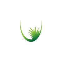 Naturrasen-Symbol-Logo-Design-Vektor-Vorlage vektor