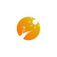Sonne-Logo-Symbol flache Design-Vektor-Vorlage vektor