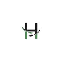 Buchstabe h mit Gabel und Löffel Logo Icon Design Vektor