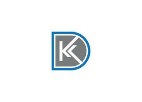 dk brev logotyp design med kreativ modern vektor ikon mall