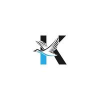bokstaven k med anka ikon logotyp design illustration vektor