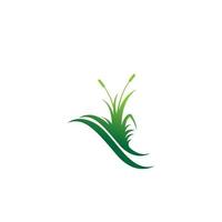 Naturrasen-Symbol-Logo-Design-Vektor-Vorlage vektor