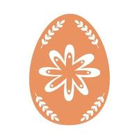 orange påskägg med blommor inuti. vektor illustration isolerade