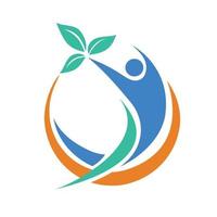 Lichtbogen menschliche Blätter Fitness Wellness gesund Logo vektor