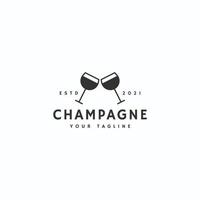 champagne logotyp ikon tecken symbol design vektor