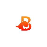 Buchstabe b mit Frau Gesicht Logo Icon Design Vektor