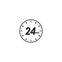 24 timmars ikon logotyp vektor illustration design