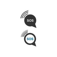 SOS-Symbol-Icon-Design-Konzept-Vektor-Vorlage vektor