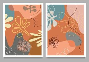 Reihe von abstrakten Hintergründen. Matisse-Ausschnitte Poster mit strukturierten abstrakten organischen Formen. zeitgenössische moderne trendige Vektorgrafiken vektor