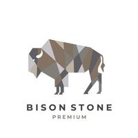 bison sten geometrisk illustration logotyp vektor