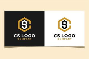 cs- oder sc-Logo-Buchstabe, Sechseck-Buchstaben-Logo vektor