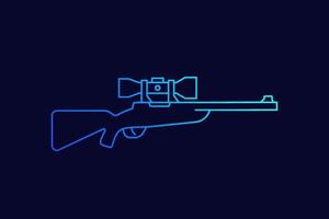 Jagdgewehr mit Vektorsymbol für die optische Sichtlinie vektor