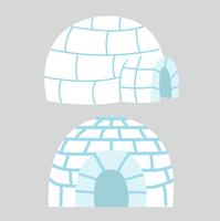 Igloos ishus i platt design vektor