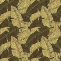 bananblad seamless pattern.retro tropisk gren i gravyr stil. vektor