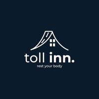 Inspiration für das Logo-Design von Toll Inn. Linie Art Hotel-Logo-Vorlage. Vektor-Illustration vektor