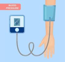 kontrollera arteriellt blodtryck med tonometer. vektor design