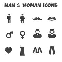 Symbole für Mann und Frau vektor