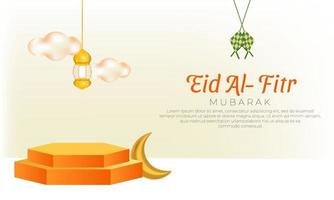 eid al-fitr 3d-illustrationsbanner vektor