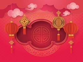 Hälsningskort för kinesiskt nyår vektor