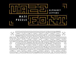 Maze Puzzle Alfabetet bokstäver och siffror vektor