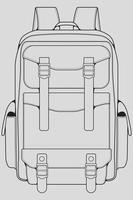 Skizze eines Rucksacks. Rucksack isoliert auf weißem Hintergrund. Vektorillustration eines Skizzenstils. vektor