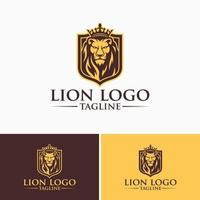 lyx lejon logotyp design vektor mall illustration