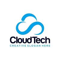moln tech logotyp formgivningsmall vektor