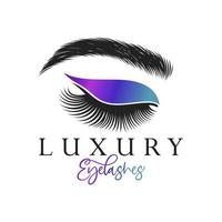 Luxus-Schönheits-Wimpern-Logo-Vektorvorlage vektor