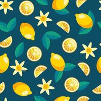 citron sömlösa mönster. trendig sommar bakgrund. vektor ljust tryck för tyg eller tapeter.
