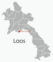 kritzeln sie die freihandzeichnungskarte von laos. vektor