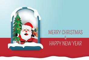 God jul och gott nytt årskort vektor