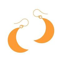 crescent moon örhängen i boho stil. handgjorda smycken i etnisk stil. elegant accessoar i bohemisk stil. vektor