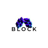 abstraktes Block-Tech-modernes Logo-Design vektor