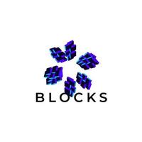 abstraktes Block-Tech-modernes Logo-Design vektor